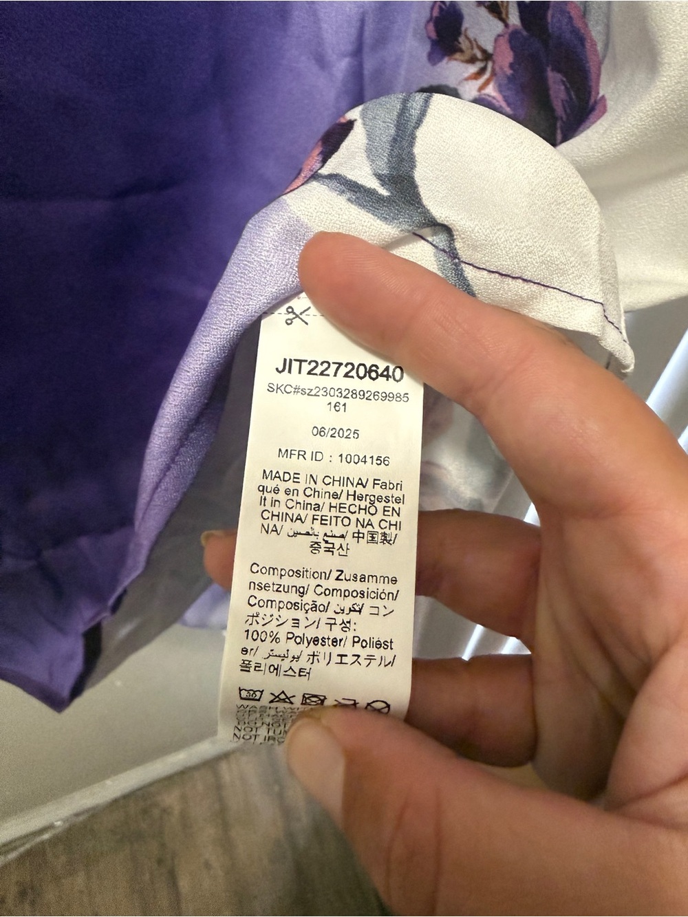 SHEIN Purple and White Floral Scallop-Neck Midi Dress - Picture 5 of 5